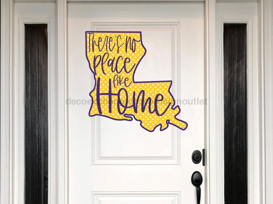 Louisiana Sign Football Purple And Yellow Wood Sign Door Hanger Decoe-W-105 22