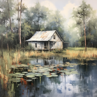 Thumbnail for Louisiana Sign Old Cabin Dco-00966 For Wreath 10X10 Metal