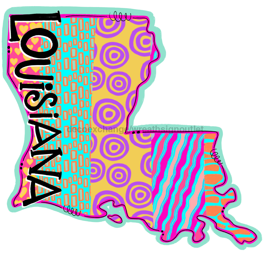 Louisiana State 22" Wood Door Hanger - DECOE-W-0143-DH