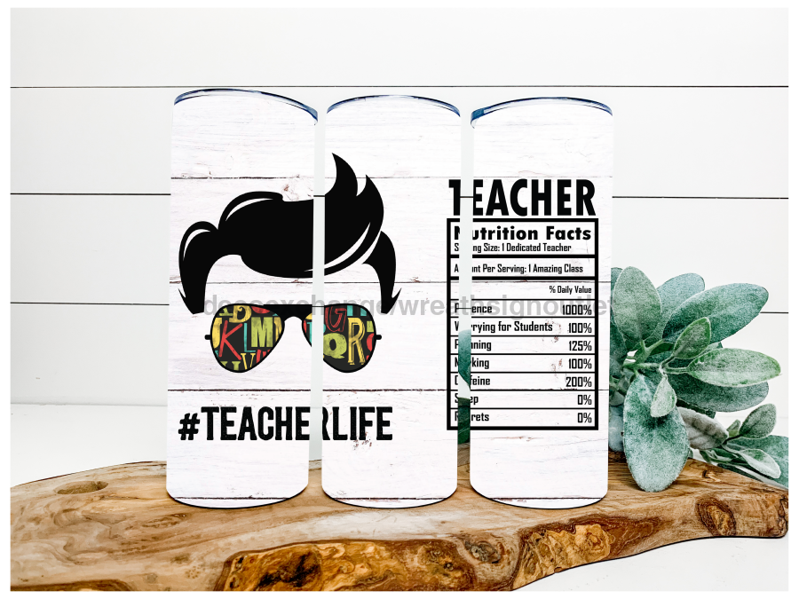 Male Teacher Tumbler 20 oz Skinny Tumbler - DECOETUMBLER-151