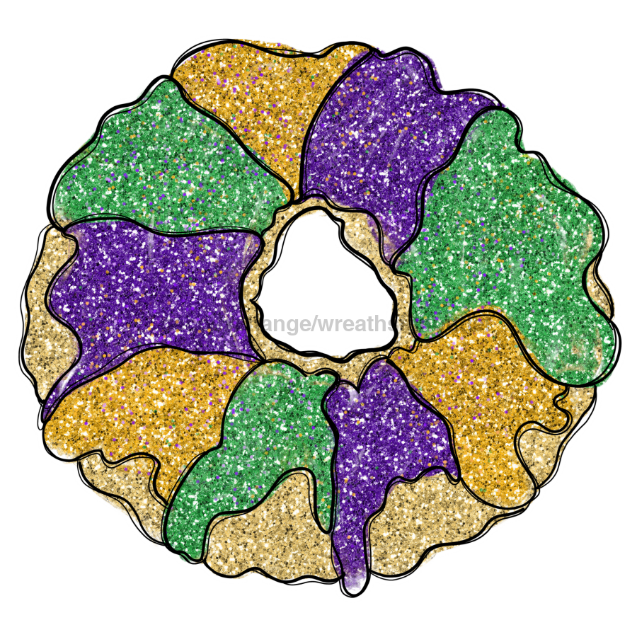 Mardi Gras King Cake 22" Wood Door Hanger - DECOE-W-903451-DH