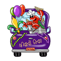 Thumbnail for Mardi Gras Sign, Crawfish Sign, Louisiana Sign, wood sign, PCD-W-028 door hanger, louisiana, mardi gras