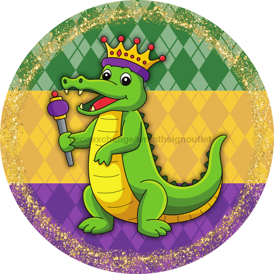 Mardi Gras Sign, DCO-13147-VINYL, Sign For Wreath, 10" Vinyl Round