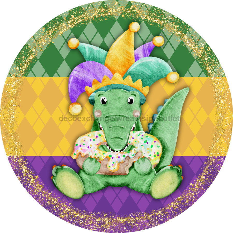 Mardi Gras Sign, DCO-13149, Sign For Wreath, 10" Metal Sign