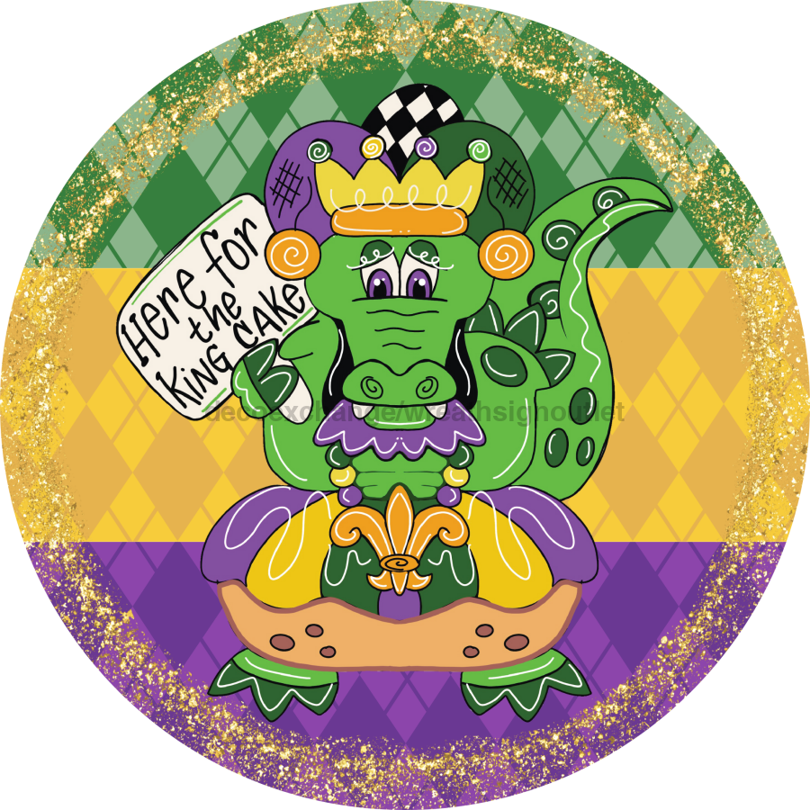 Mardi Gras Sign, DCO-13161-VINYL, Sign For Wreath, 10" Vinyl Round