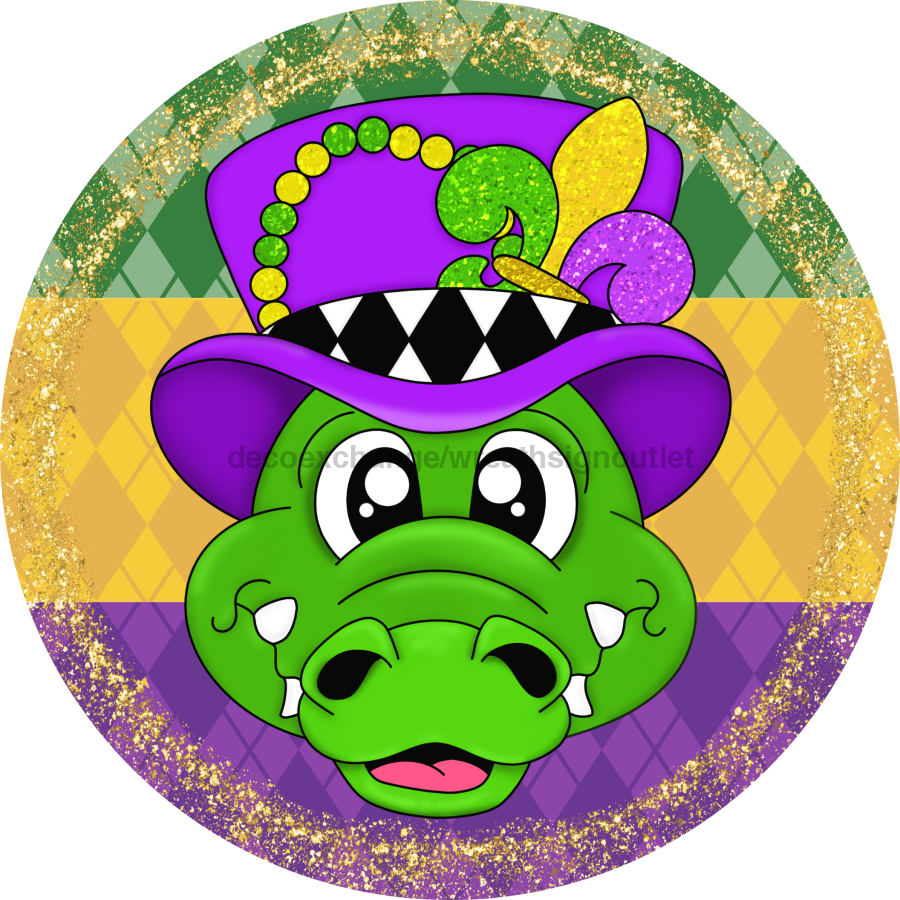 Mardi Gras Sign, DCO-13163-DH, Sign For Wreath, 18" Door Hanger