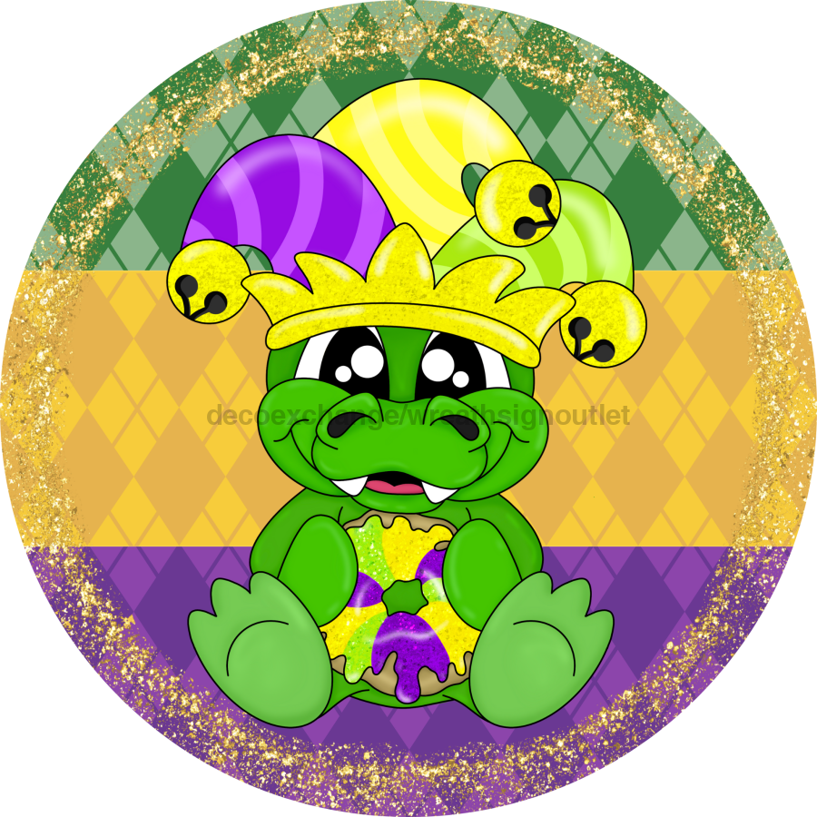 Mardi Gras Sign, DCO-13164, Sign For Wreath, 10" Metal Sign