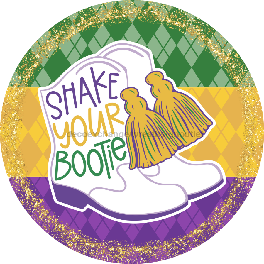 Mardi Gras Sign, DCO-13166, Sign For Wreath, 10" Metal Sign