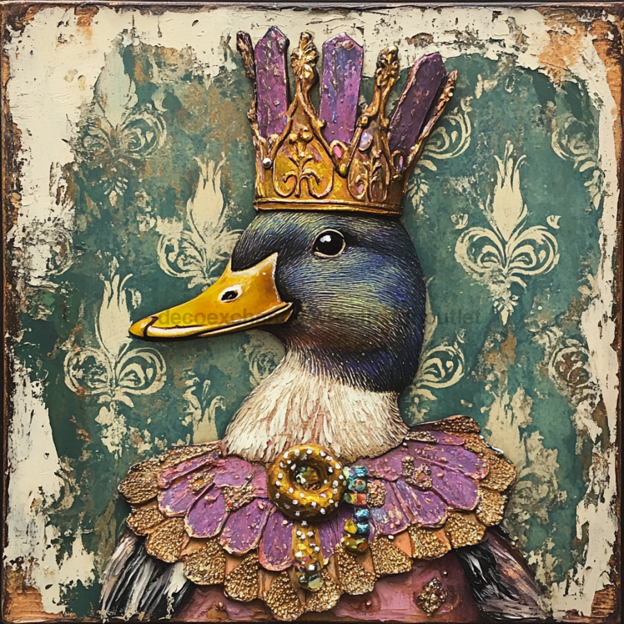 Mardi Gras Sign, Duck Sign, DCO-13063, Sign For Wreath, 10x10" Metal Sign