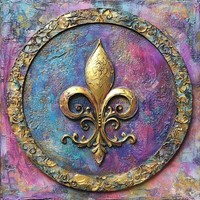 Thumbnail for Mardi Gras Sign, Fleur De Lis Sign, DCO-13134, Sign For Wreath, 10x10