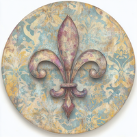 Thumbnail for Mardi Gras Sign, Fleur De Lis Sign, DCO-13138, Sign For Wreath, 10