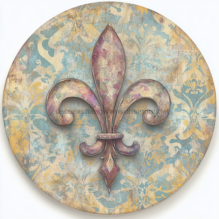 Mardi Gras Sign, Fleur De Lis Sign, DCO-13138, Sign For Wreath, 10" Metal Sign