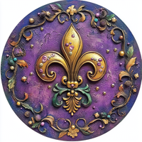 Thumbnail for Mardi Gras Sign, Fleur De Lis Sign, DCO-13139, Sign For Wreath, 10