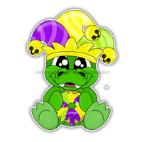 Thumbnail for Mardi Gras Mardi Gras Gator 22" Wood Door Hanger - CR-W-151-DH
