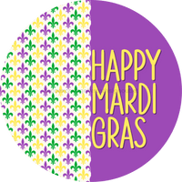 Thumbnail for Mardi Gras Sign, Happy Mardi Gras, DECOE-4022-DH, 18 Wood Round