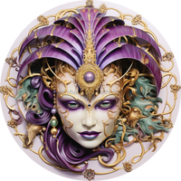 Thumbnail for Mardi Gras Sign Jester Dco-00849 For Wreath 10 Round Metal