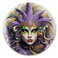 Thumbnail for Mardi Gras Sign Jester Dco-00850 For Wreath 10 Round Metal