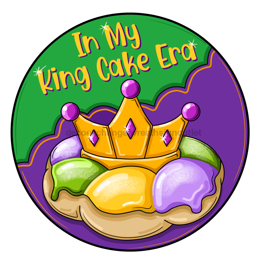 Mardi Gras Sign, King Cake Sign, PCD-W-161-DH, 22" Door Hanger