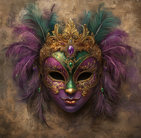Thumbnail for Mardi Gras Sign, Mask Sign, DCO-13051, Sign For Wreath, 10x10