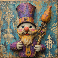 Thumbnail for Mardi Gras Sign, Nutcracker Sign, DCO-13065, Sign For Wreath, 10x10