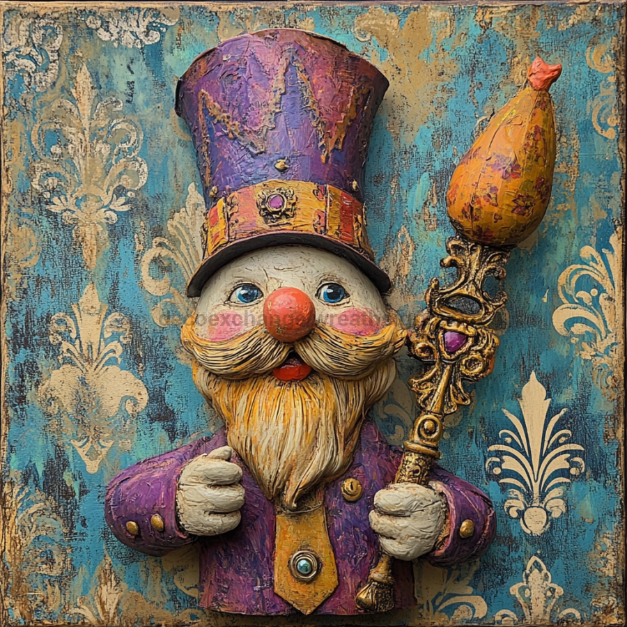 Mardi Gras Sign, Nutcracker Sign, DCO-13065, Sign For Wreath, 10x10" Metal Sign