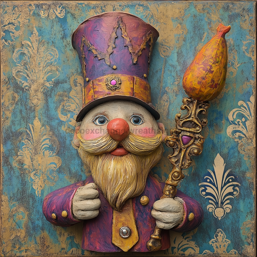 Mardi Gras Sign, Nutcracker Sign, DCO-13066, Sign For Wreath, 10x10" Metal Sign