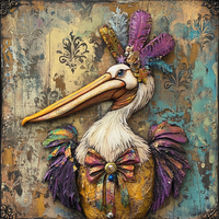 Thumbnail for Mardi Gras Sign, Pelican Sign, DCO-13069, Sign For Wreath, 10x10