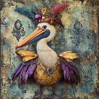 Thumbnail for Mardi Gras Sign, Pelican Sign, DCO-13071, Sign For Wreath, 10x10