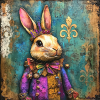 Thumbnail for Mardi Gras Sign, Rabbit Sign, DCO-13081, Sign For Wreath, 10x10