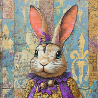 Thumbnail for Mardi Gras Sign, Rabbit Sign, DCO-13083, Sign For Wreath, 10x10