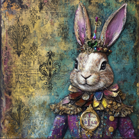 Thumbnail for Mardi Gras Sign, Rabbit Sign, DCO-13085, Sign For Wreath, 10x10