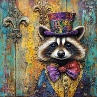Thumbnail for Mardi Gras Sign, Raccoon Sign, DCO-13090, Sign For Wreath, 10x10