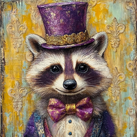 Thumbnail for Mardi Gras Sign, Raccoon Sign, DCO-13091, Sign For Wreath, 10x10