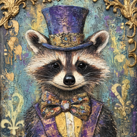 Thumbnail for Mardi Gras Sign, Raccoon Sign, DCO-13092, Sign For Wreath, 10x10