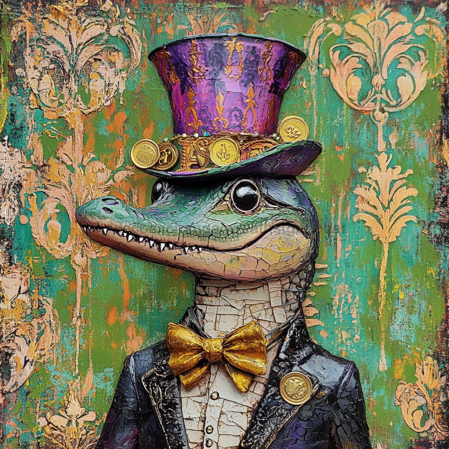 Mardi Gras Sign, Top Hat Sign, DCO-13100, Sign For Wreath, 10x10" Metal Sign