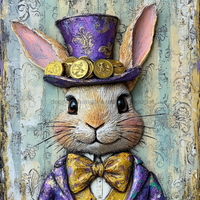 Thumbnail for Mardi Gras Sign, Top Hat Sign, DCO-13116, Sign For Wreath, 10x10