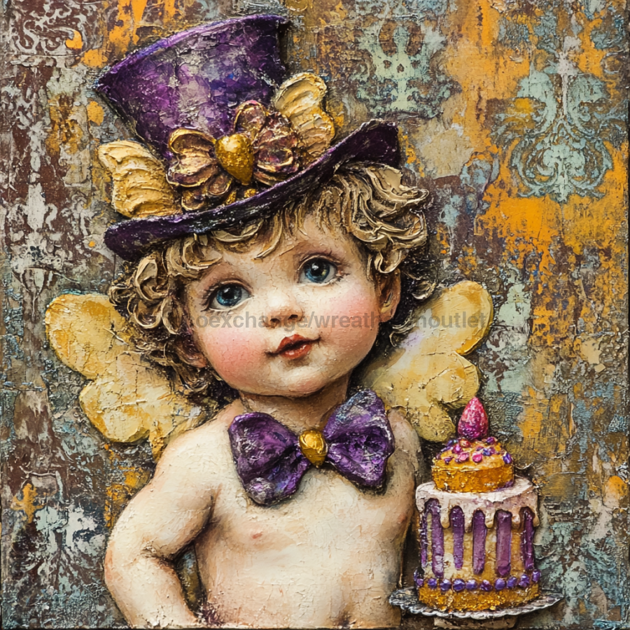 Mardi Gras Sign, Top Hat Sign, DCO-13126, Sign For Wreath, 10x10" Metal Sign