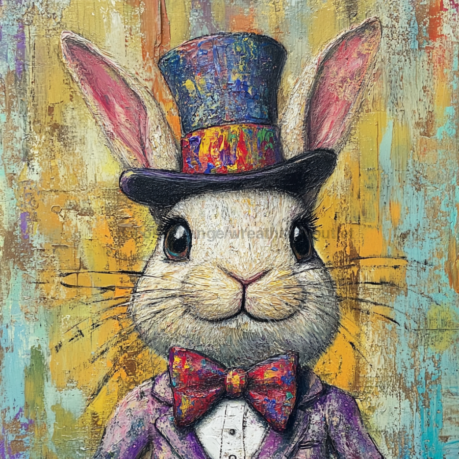 Mardi Gras Sign, Top Hat Sign, DCO-13129, Sign For Wreath, 10x10" Metal Sign