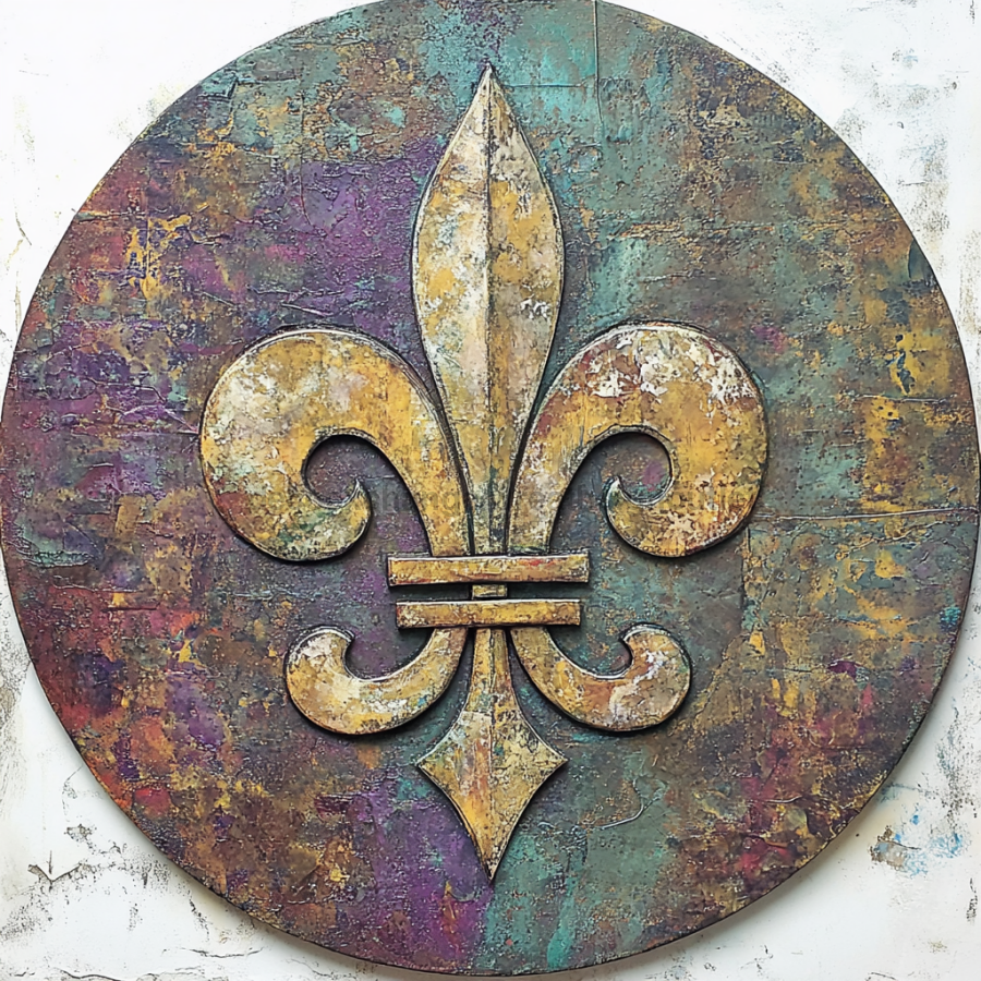 Mardi Gras Sign, Top Hat Sign, DCO-13133, Sign For Wreath, 10" Metal Sign