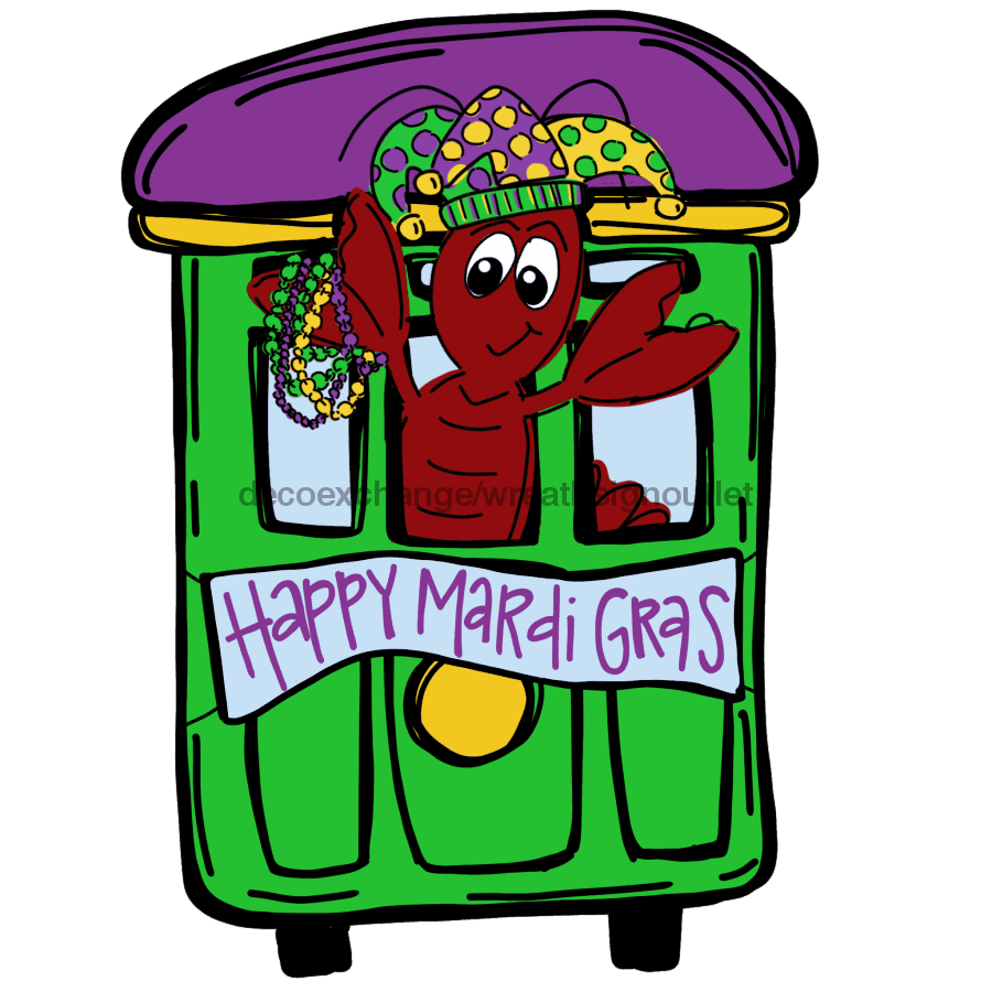 Mardi Gras Sign Wood Sign Door Hanger Decoe-W-490 22