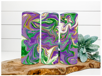 Thumbnail for Mardi Gras Tumbler, 20 oz Skinny Tumbler - DECOETUMBLER-092