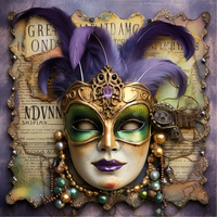 Thumbnail for Mardi Gras Vintage 10x10" Metal Wreath Sign - OAW-0012