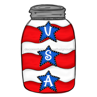 Thumbnail for Mason Jar Patriotic 22" Wood Door Hanger - DECOE-W-743-DH