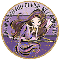 Thumbnail for Mermaid Be A Mermaid 10" Metal Wreath Sign - DECOE-5214