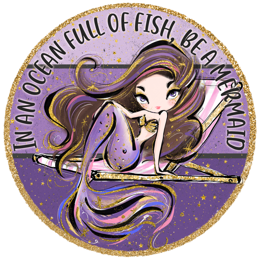 Mermaid Be A Mermaid 10" Metal Wreath Sign - DECOE-5214