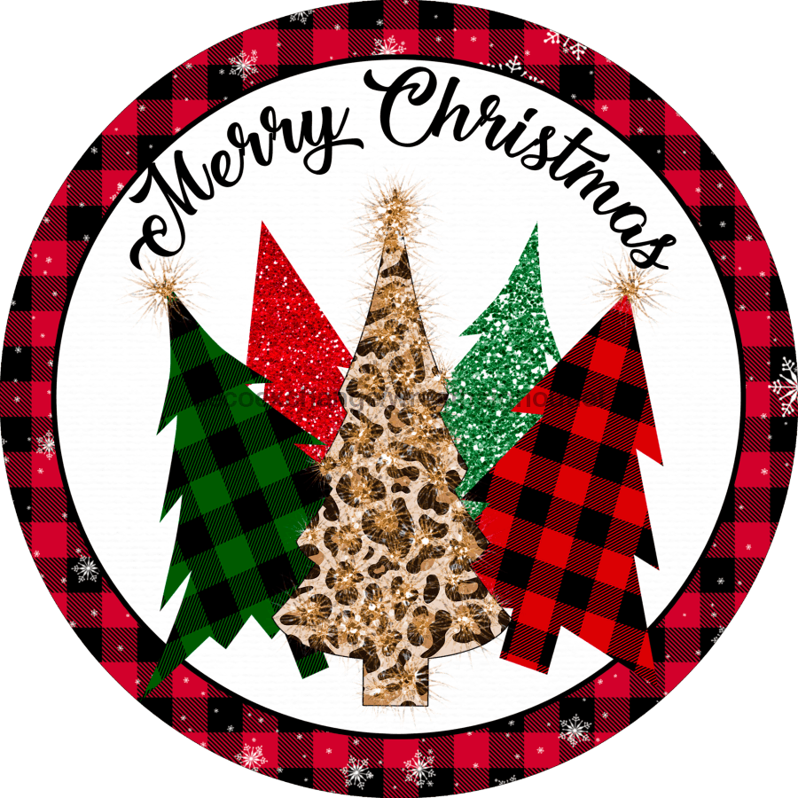 Wreath Sign, Merry Christmas, Christmas Sign, 10" Round Metal Sign DECOE-825, Sign For Wreath, DecoExchange - DecoExchange