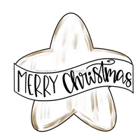 Thumbnail for Merry Christmas Star Door Hanger Mj-W-00003 22‚Äô Wood