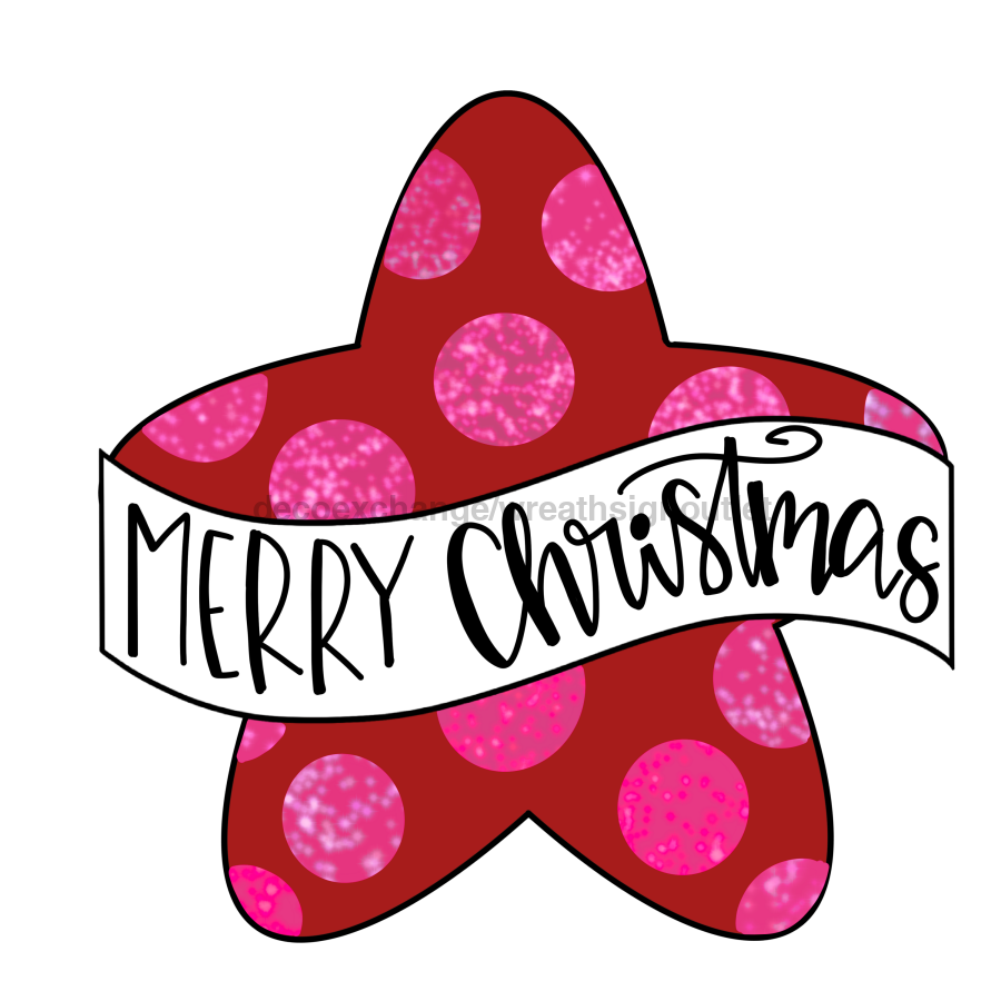 Merry Christmas Star Door Hanger Mj-W-00004 22‚Äô Wood
