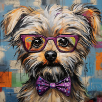 Thumbnail for Morkie Dog With Glasses Sign Funny Animal Wall Art Dco - 01358 For Wreath 10X10’ Metal