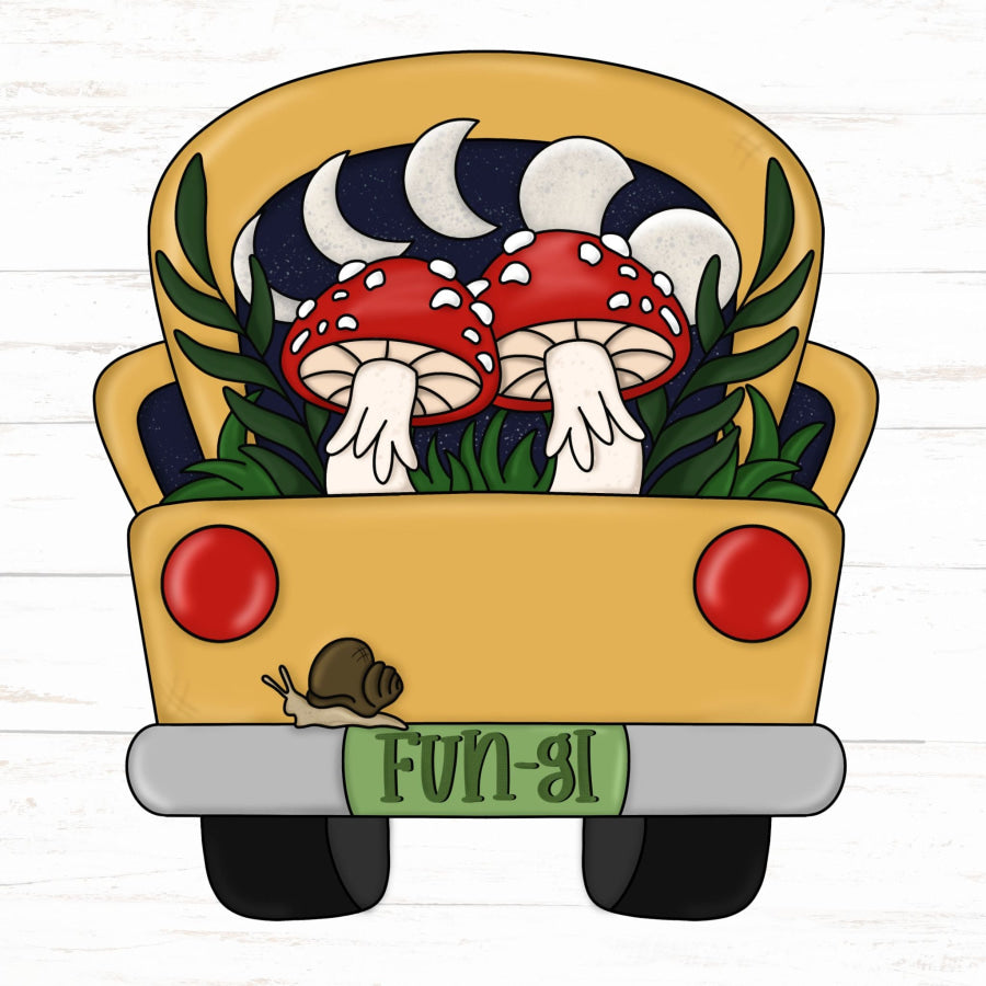 Mushroom Truck 22" Wood Door Hanger - CR-W-129-DH